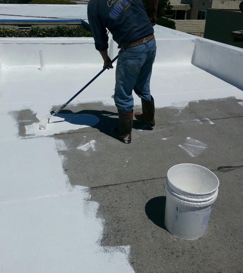Silicone roof coating application in Scottsdale, AZ - Circle G Roofing
