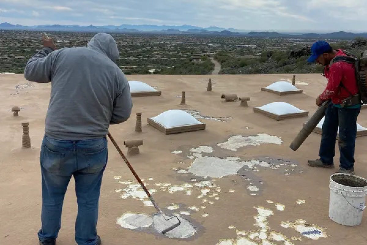 Spray foam roofing project in Scottsdale, AZ - Circle G Roofing